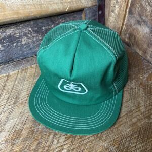 Vintage 80s Pioneer Seed Hat Snap Back Adjustable Green